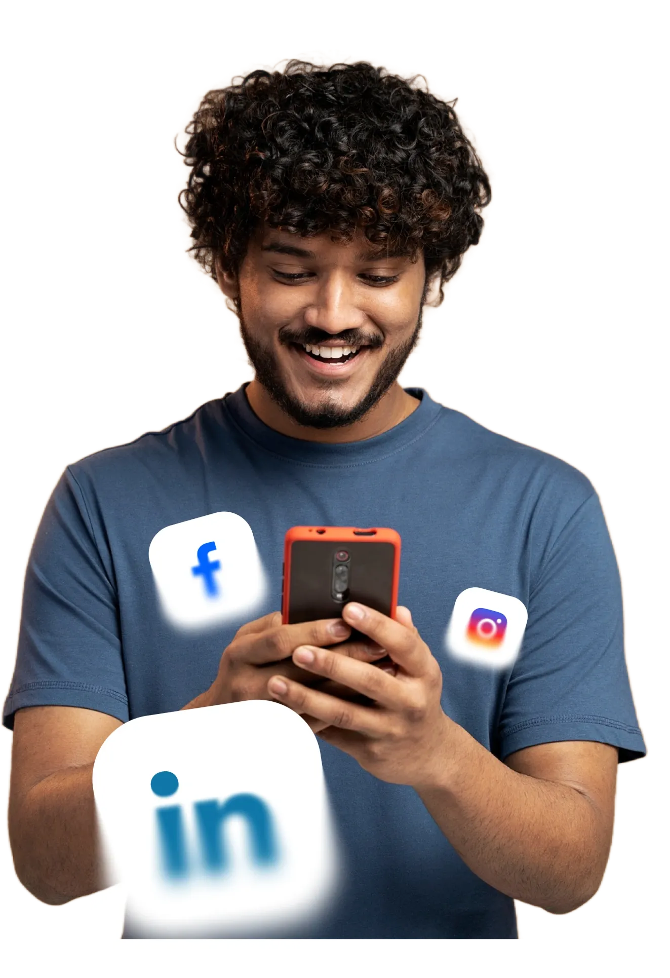 Person engaging with social media