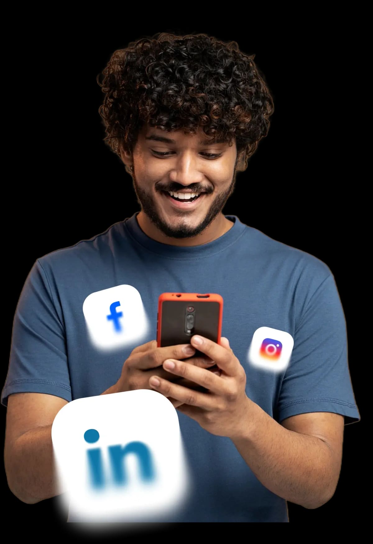 Person engaging with social media